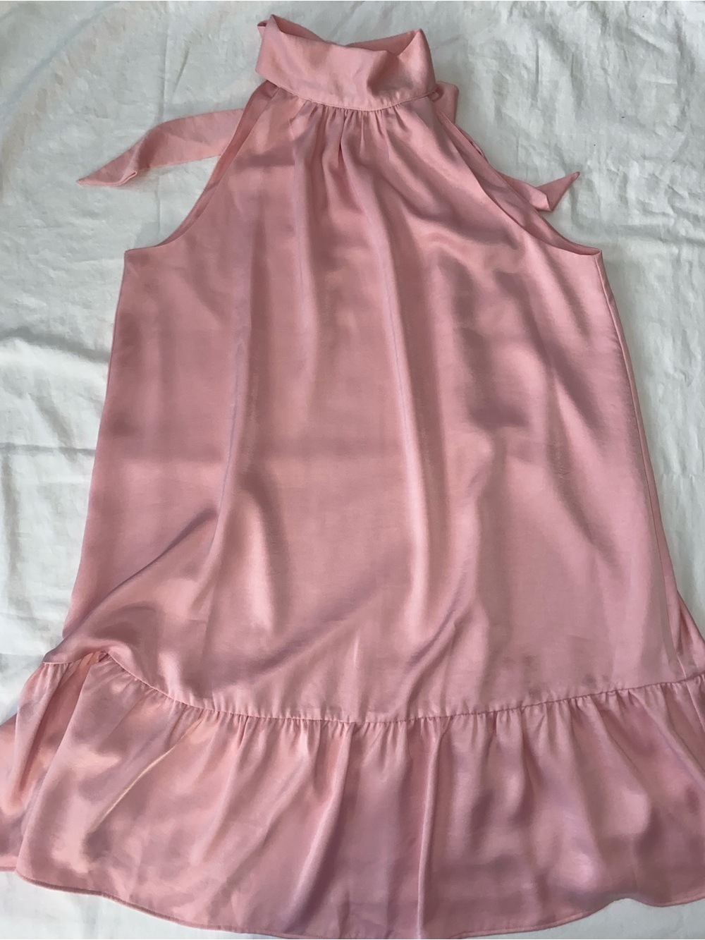 LOFT Dusty Rose Satin Halter Dress